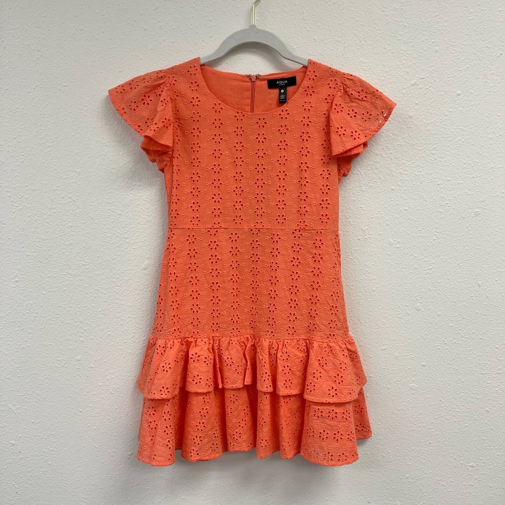 BRAND NEW Aqua Kids Cotton Eyelet Dress: Preppy and Chic